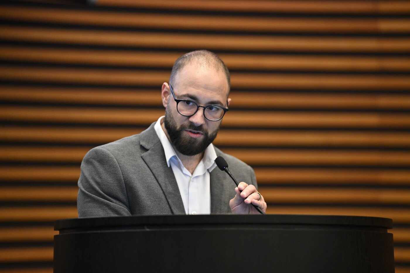 Dr. Gabriel Quintino em palestra durante o MBA Executivo em Liderança e Gestão Pública em Saúde no Hospital Israelita Albert Einstein